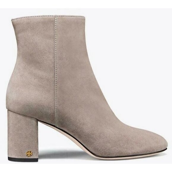 Tory Burch BROOKE BOOTIE Suede Dust Storm Taupe Boots Grey - Size 9.5 - Picture 1 of 8
